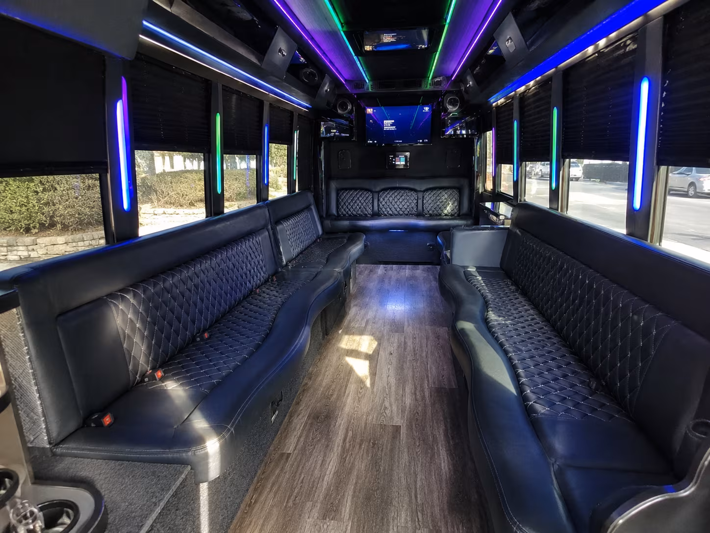 southfield 15 passenger party bus interior