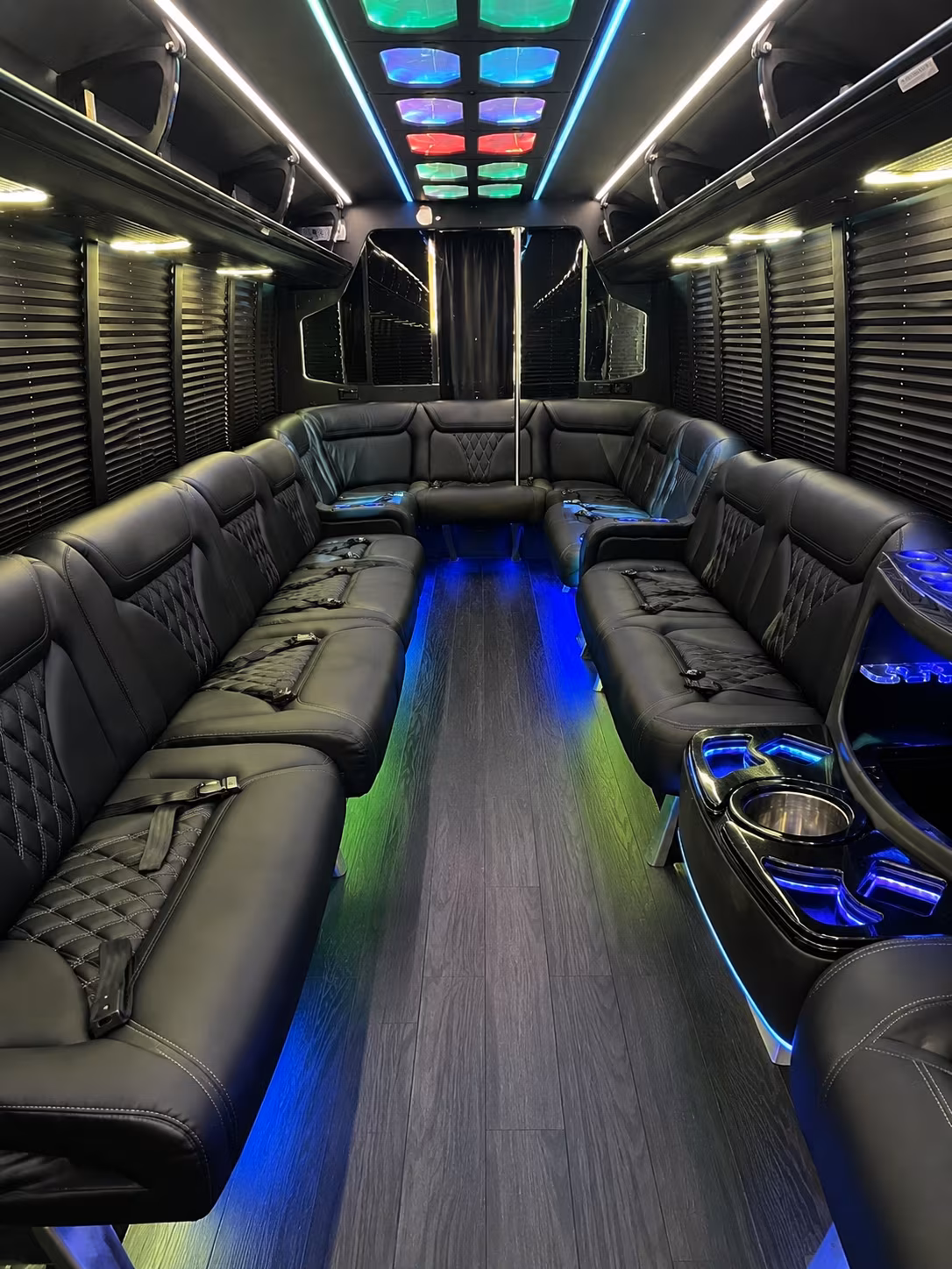 southfield 20 passenger party bus interior