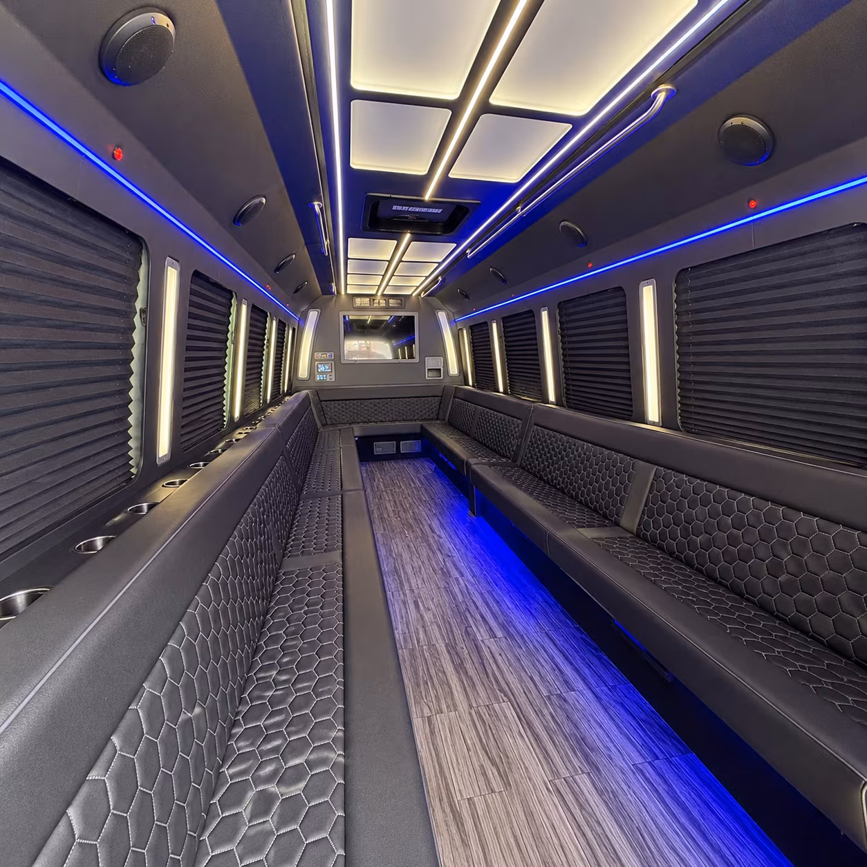 southfield 30 passenger party bus interior