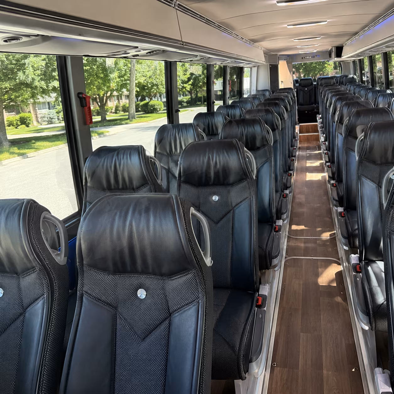 southfield 40 passenger charter bus inside