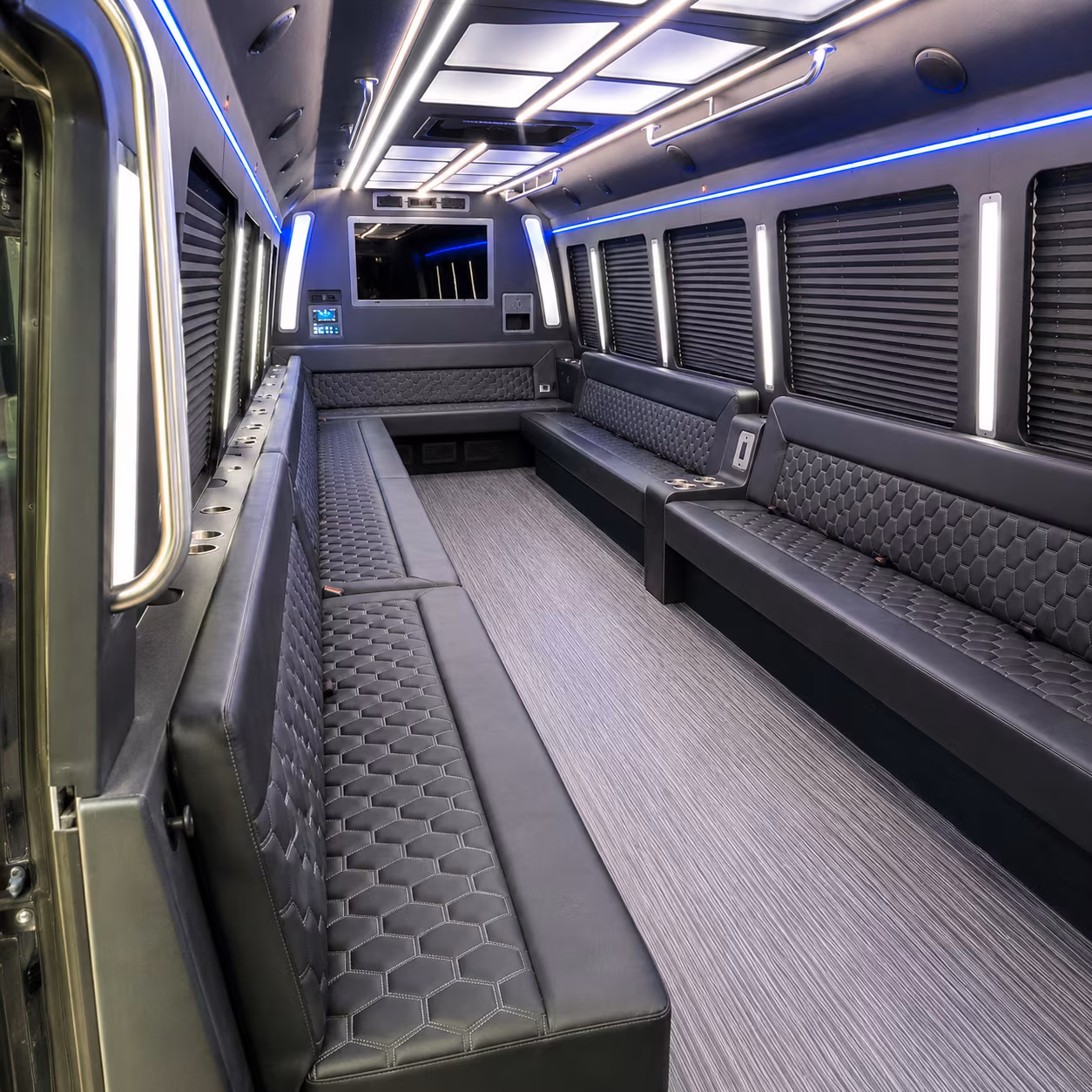 southfield 40 passenger party bus interior