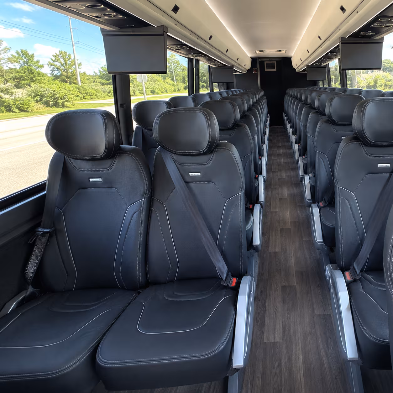 southfield 47 passenger charter bus inside