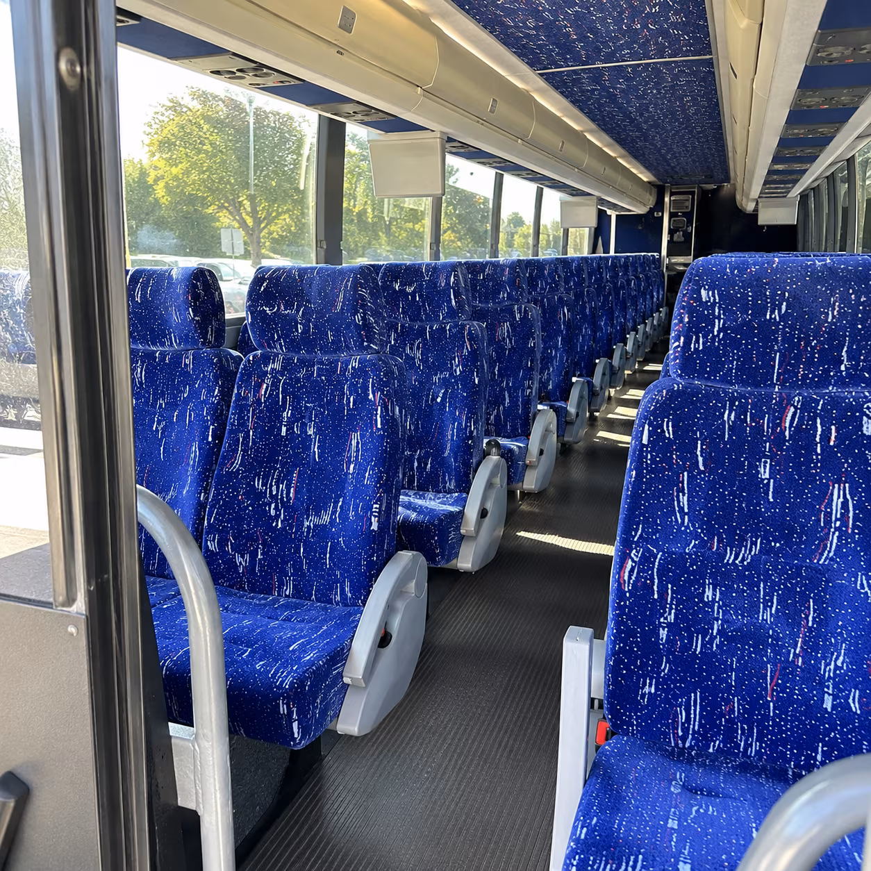 southfield 50 passenger charter bus inside